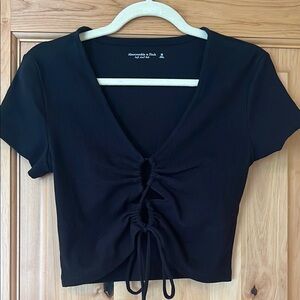 Abercrombie & Fitch Black Ruched Women's Top- never worn